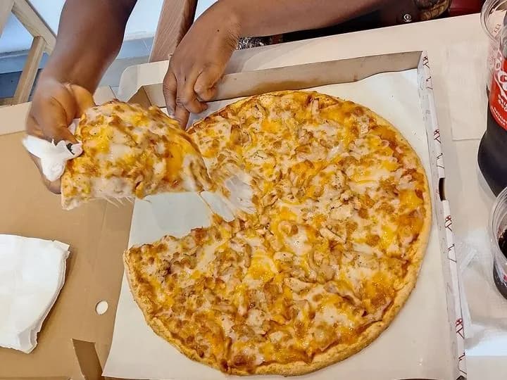 Half & Half BBQ Chicken Pizza